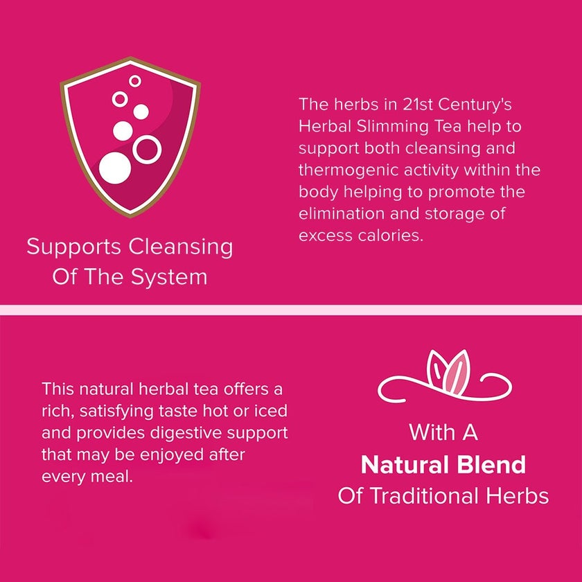 21st Century Herbal Slimming Tea Bag, CranRaspberry, Pack of 24's