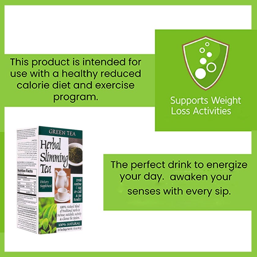 21st Century Herbal Slimming Tea Bag, Green Tea, Pack of 24's