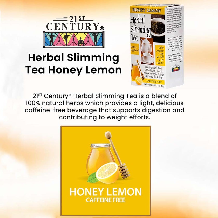 21st Century Herbal Slimming Tea, Honey Lemon, Pack of 24's