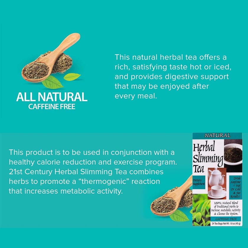 21st Century Herbal Slimming Natural Tea Bag, Pack of 24's