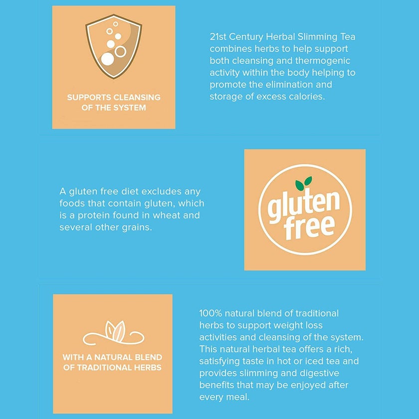 21st Century Herbal Slimming Tea Bag, Peach-Apricot, Pack of 24's