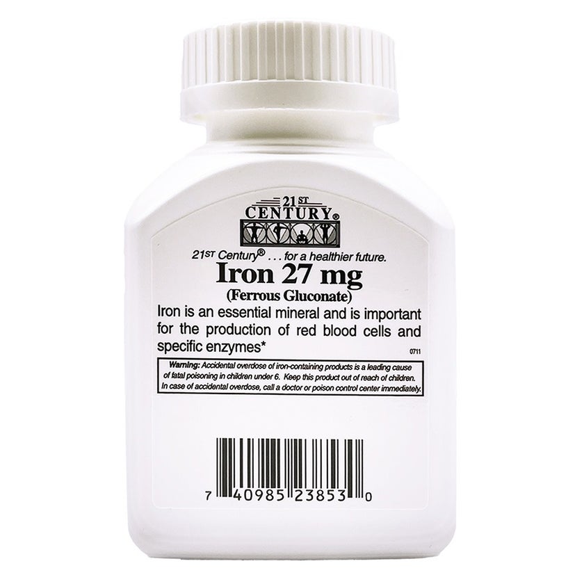21st Century 27mg Iron Tablets For Healthy Blood Count, Pack of 30's