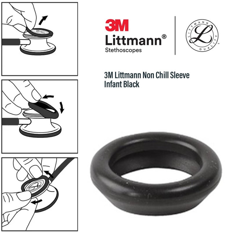 3M Littmann Non Chill Sleeve For Infant Stethoscope, Black