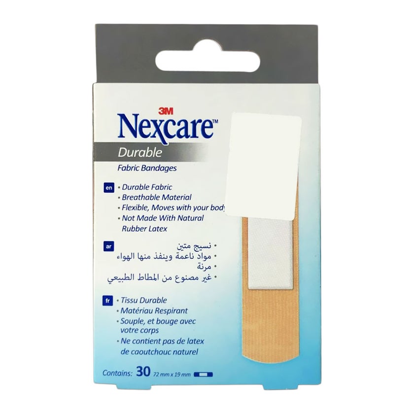 3M Nexcare Durable Fabric Bandage One Size, Pack of 30's