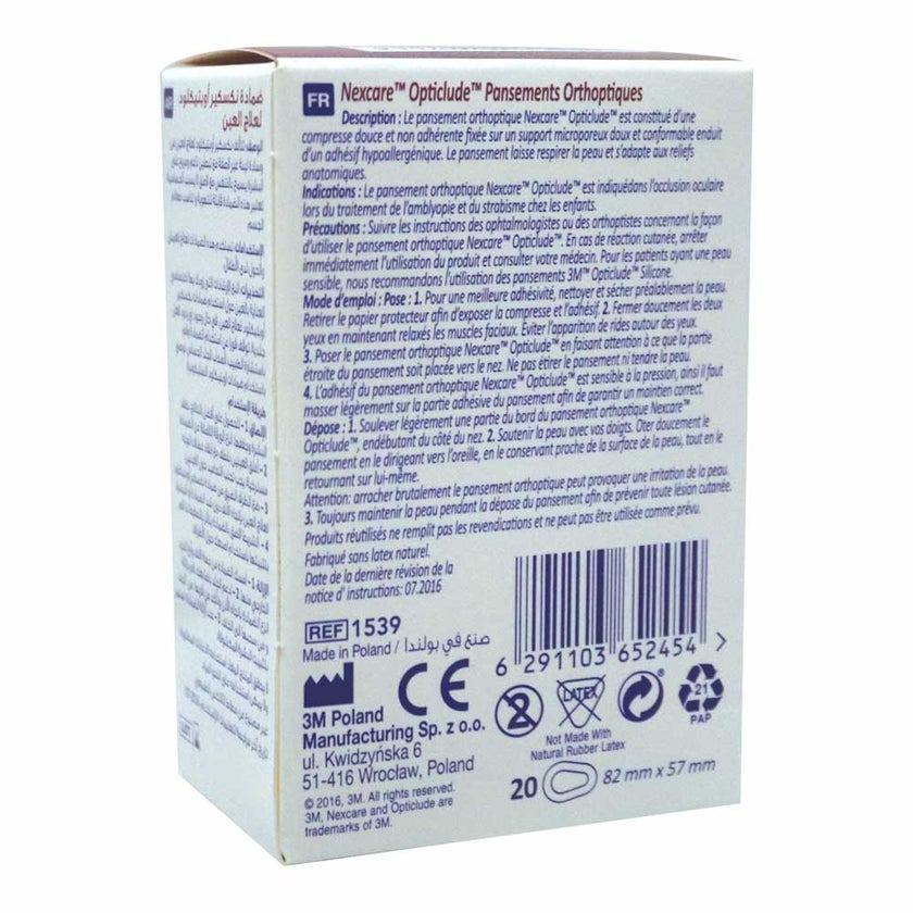 3M Nexcare Opticlude Eye Patch Regular, Pack of 20's - 1539