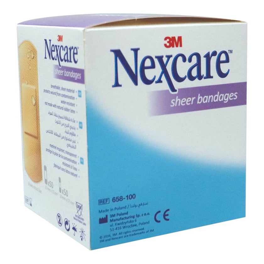 3M Nexcare Sheer Assorted Bandages, Pack of 100's