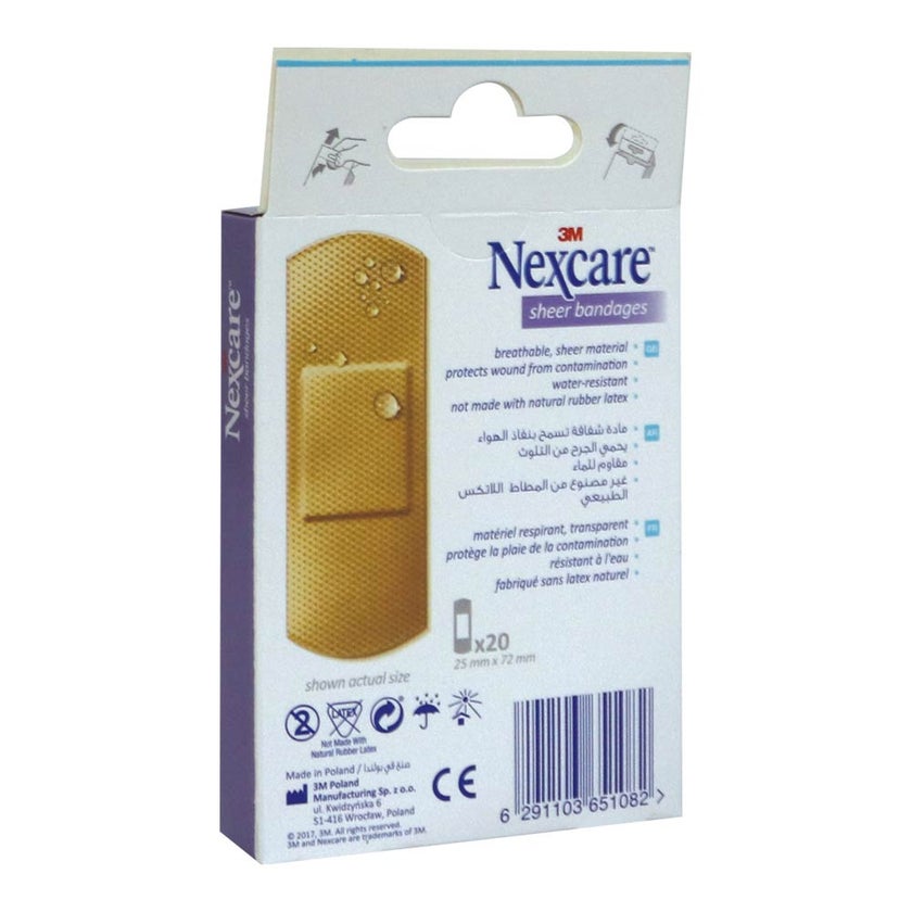 3M Nexcare Sheer Bandages, Pack of 20's