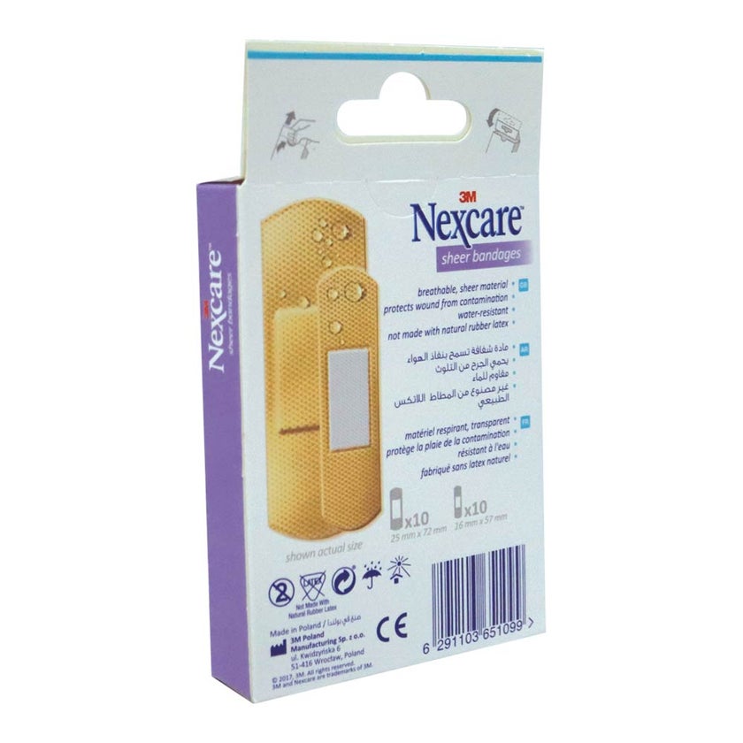 3M Nexcare Sheer Assorted Bandages, Pack of 20's