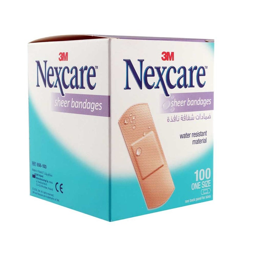 3M Nexcare Sheer Plastic Bandages, Pack of 100's