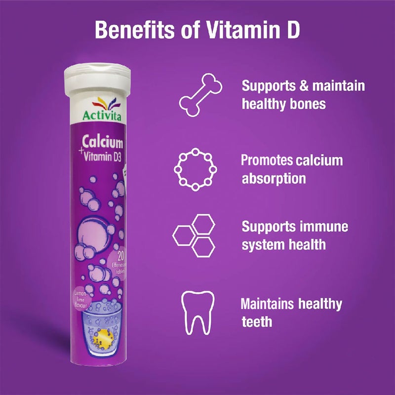 Activita Calcium + Vitamin D3 Effervescent Tablets 20's