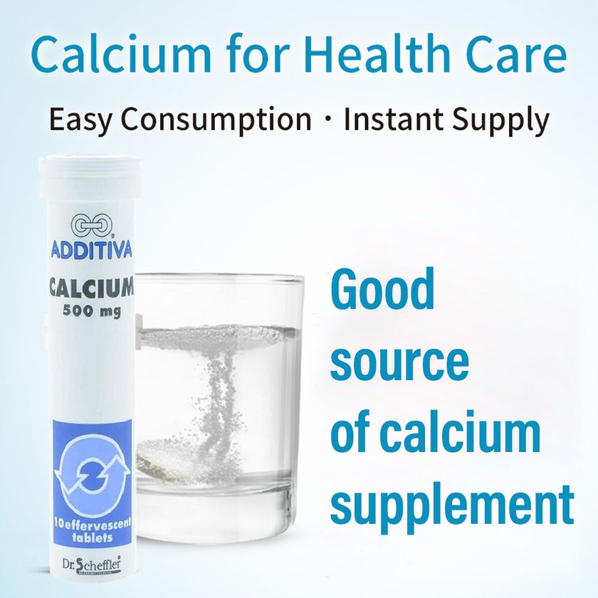 Additiva Calcium 500mg Effervescent Tablets, Pack of 10's