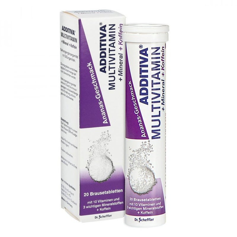 Additiva Multivitamin, Minerals, Caffeine Effervescent Tablets, Pack of 20's