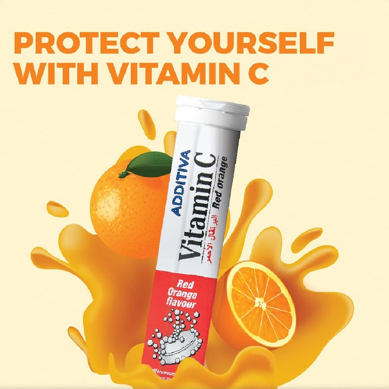 Additiva Vitamin C 1000MG Red Orange Effervescent Tablets 20's
