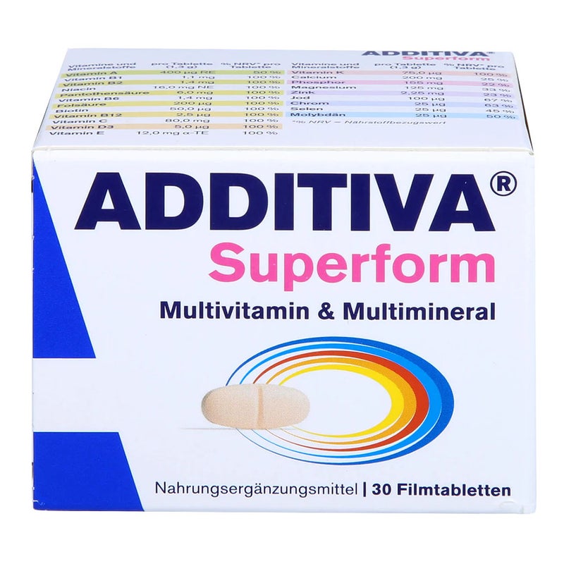 Additiva Superform Multivitamin & Multimineral Supplement Tablets, Pack of 30's