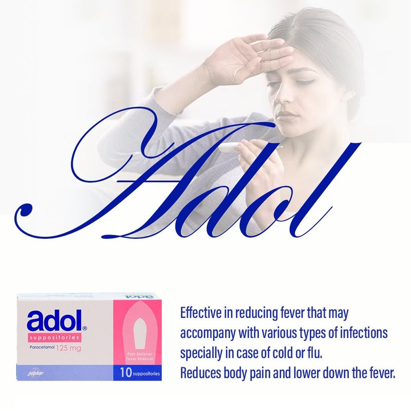 Adol Paracetamol 125 mg Suppositories 10's