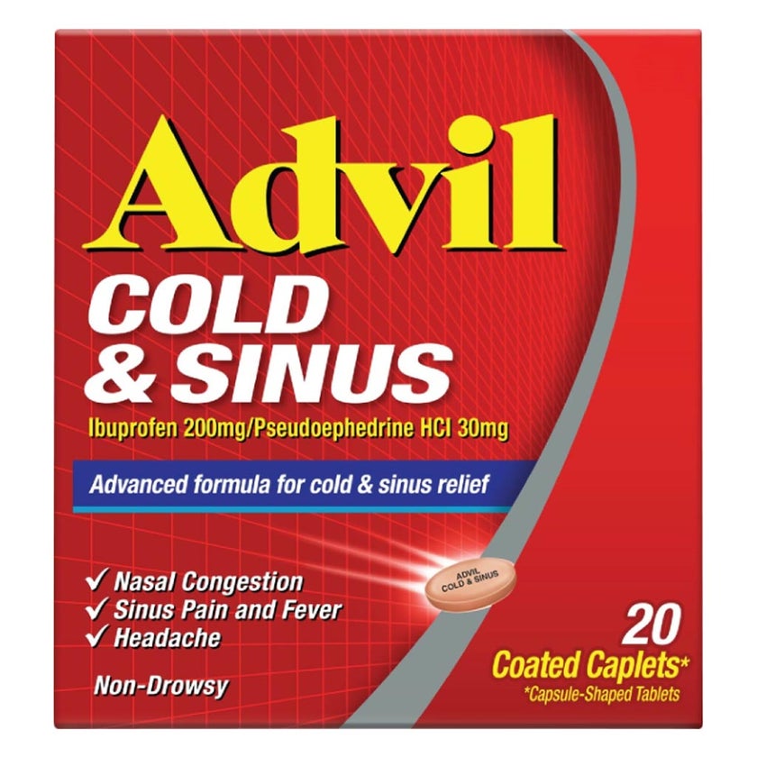 Advil Cold & Sinus Caplets, Pack of 20's