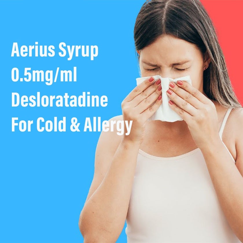 Aerius Syrup 0.5mg/ml Desloratadine For Cold & Allergy 150ml 