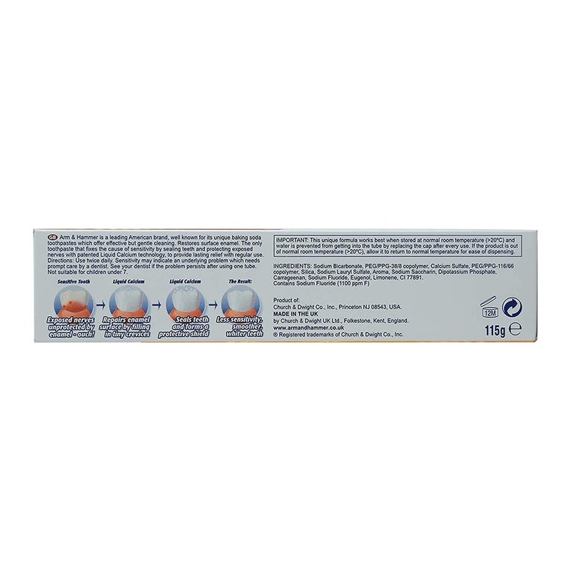 Arm & Hammer Enamel Care Daily Enamel Strengthening Sensitive Toothpaste 115 g