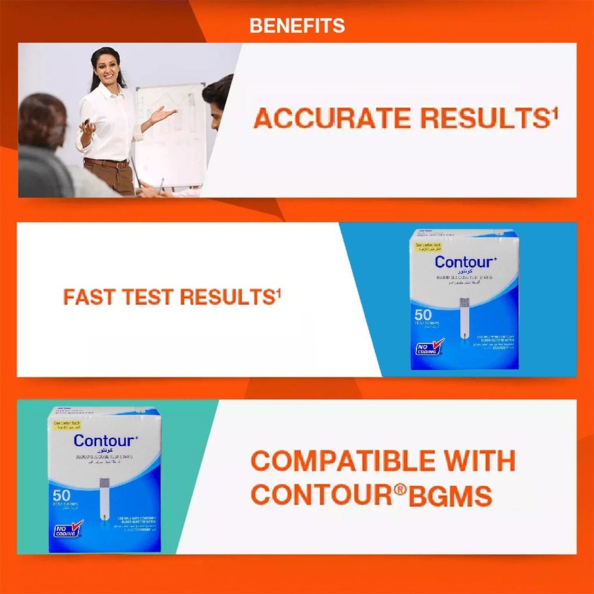 Ascensia Contour Strips, Pack of 50's