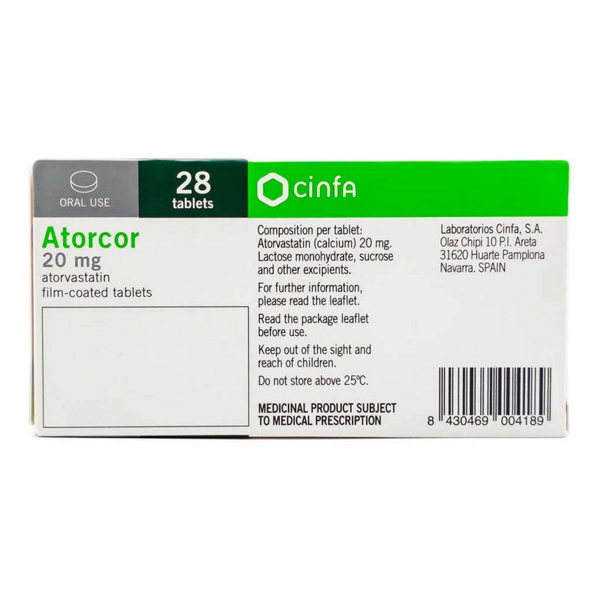 Atorcor 20mg Tablets, Pack of 28's