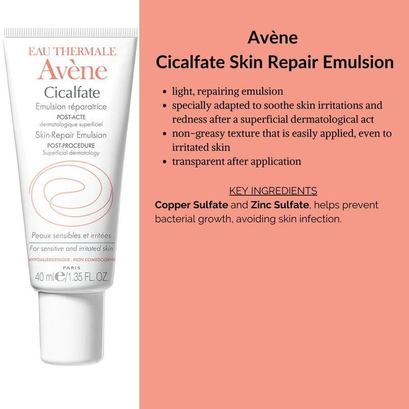Avene Cicalfate Post Procedure Skin Repair Emulsion 40ml