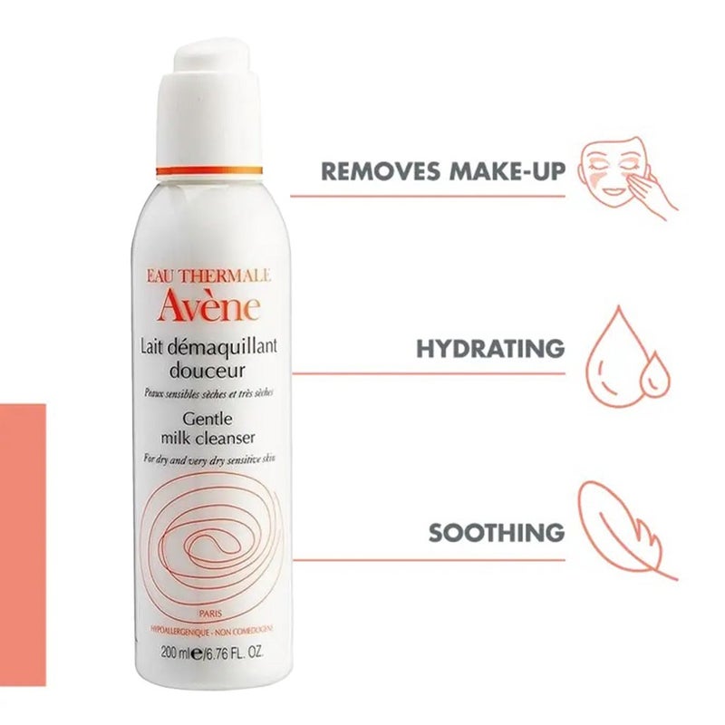 Avene Gentle Milk Cleanser For Dry Skin & Sensitive Skin 200ml