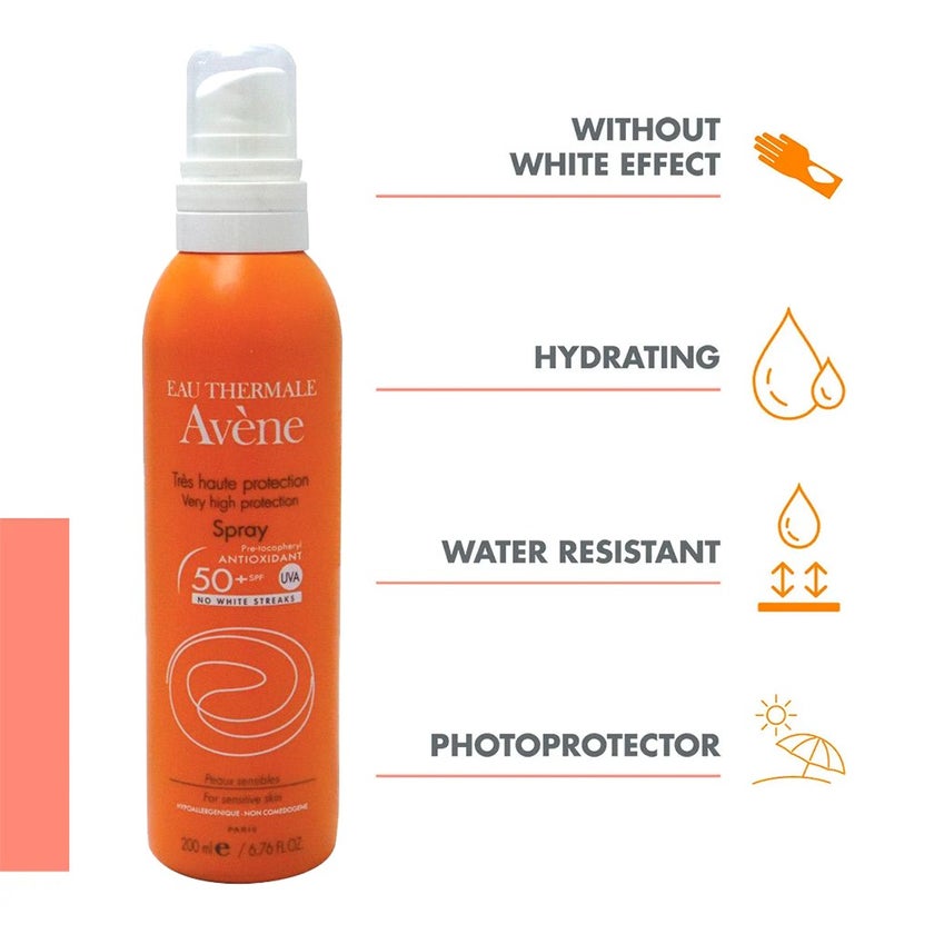 Avene SPF50+ Sunscreen Spray For High Sun Protection 200ml