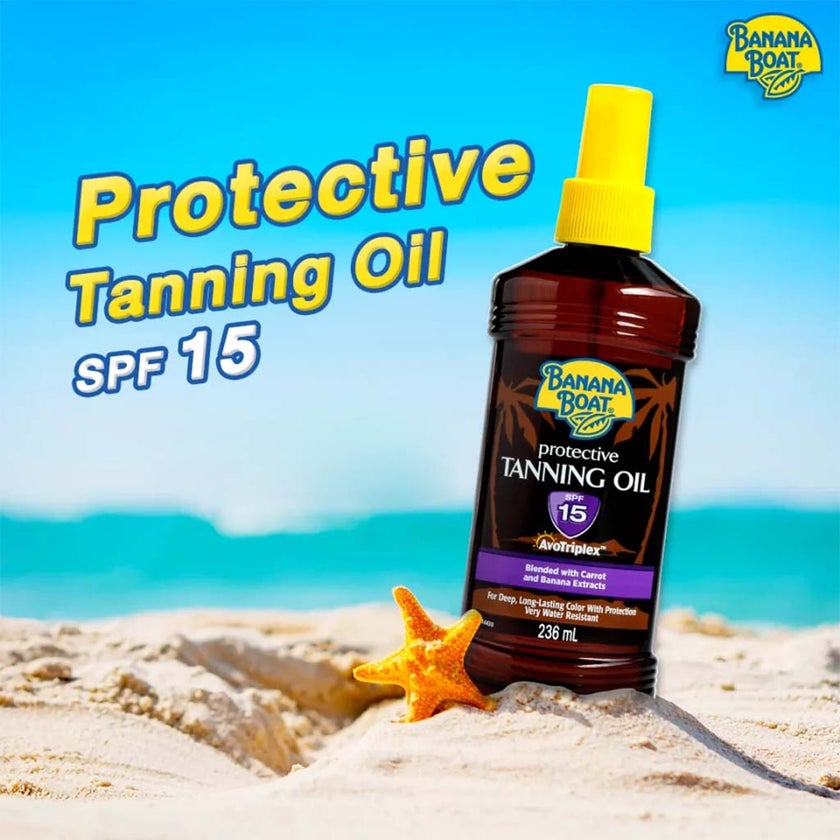 Banana Boat SPF15 Protective Tanning Oil 236ml