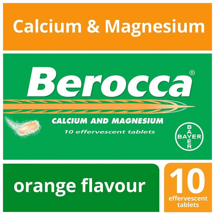 Berocca Calcium & Magnesium Effervescent Tablets, Pack of 10's