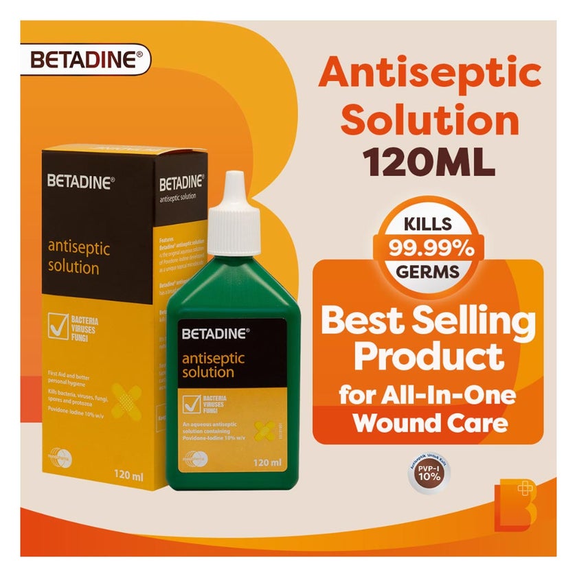 Betadine Povidone Iodine Antiseptic Solution 120ml