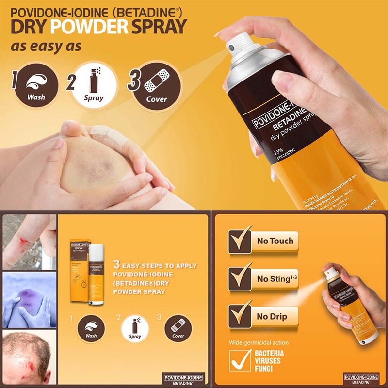 Betadine Povidone Iodine Dry Powder Spray 55g