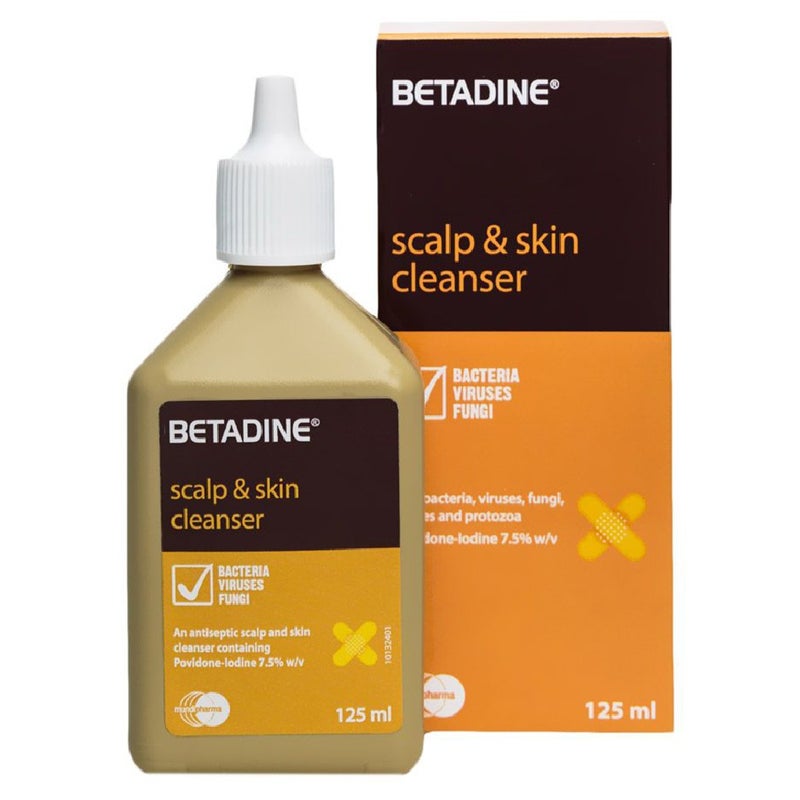 Betadine Povidone Iodine Scalp & Skin Cleanser 125ml