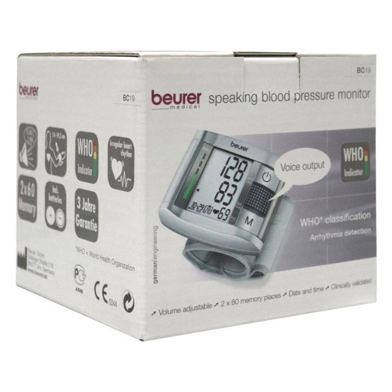 Beurer BC19 Speaking Wrist Blood Pressure Monitor