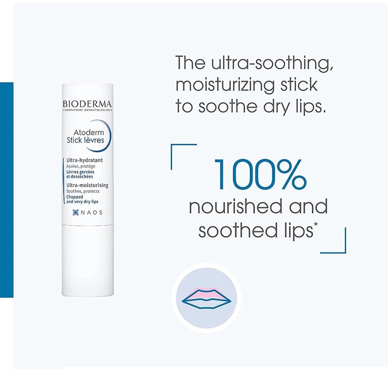 Bioderma Atoderm Moisturising Lip Balm For Dry And Chapped Lips 4g