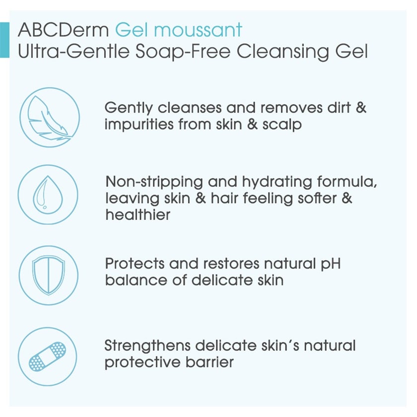 Bioderma ABCDerm Moussant Ultra-Gentle Soap-Free Baby Cleansing Gel 200ml