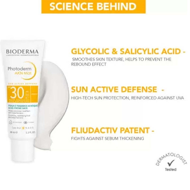 Bioderma Photoderm AKN Mat SPF30 Fluid Sunscreen For Face 40ml