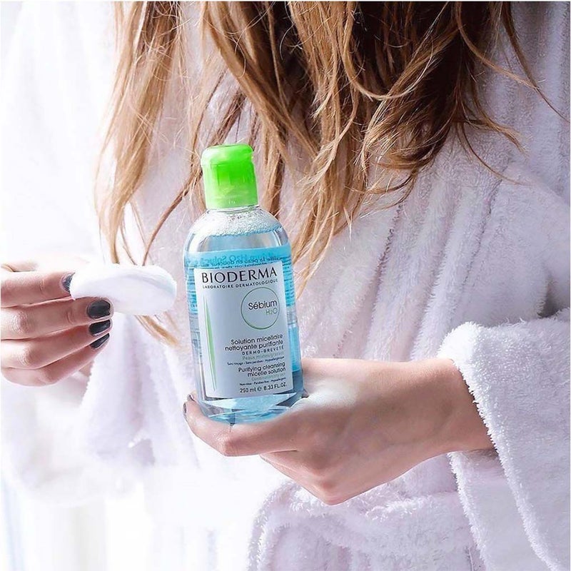 Bioderma Sebium H₂O Cleansing Micelle Make-Up Remover Solution For Combination To Oily Skin 250 mL