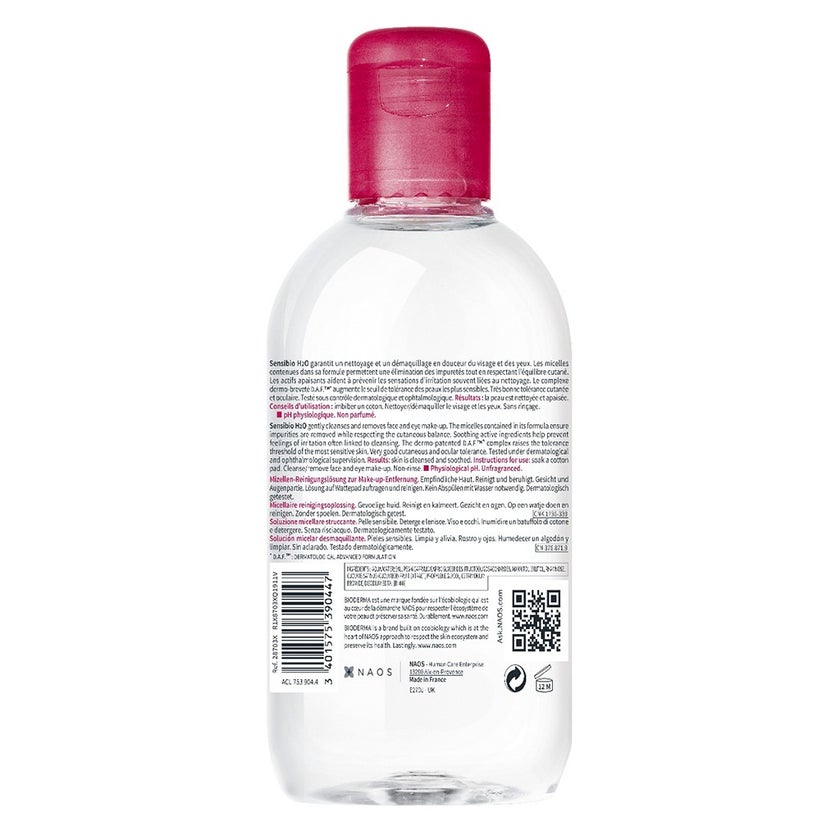 Bioderma Sensibio H2O Cleansing & Make up Removing Micellar Water with Pump 500ml