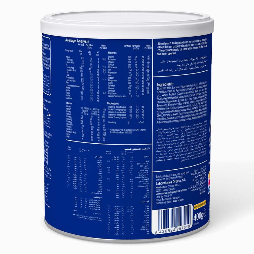 Blemil Plus Stage 1 AC Anti Constipation Baby Milk Formula For 0 To 6 Months 400g