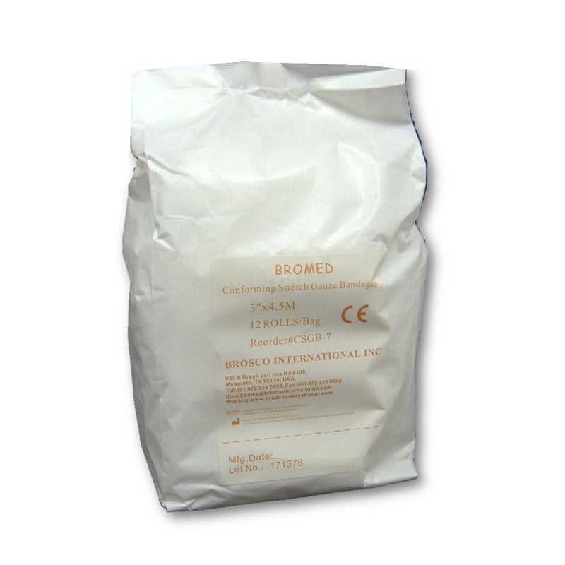 Bromed Conforming Stretch Gauze Bandages 3 inch x 4.5 m 12's