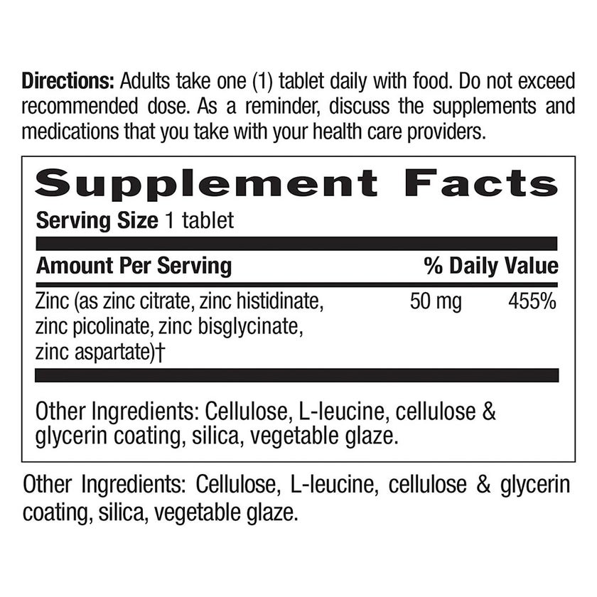 Country Life Zinc Target-Mins 50mg Tablets For Immune Health, Pack of 90's