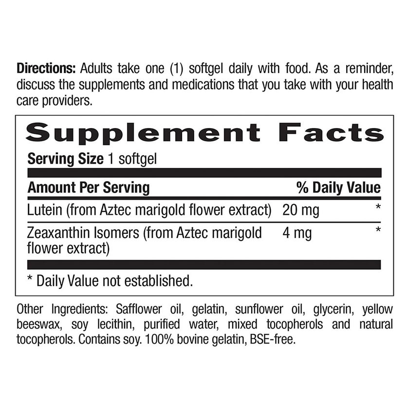 Country Life Lutein 20mg & Zeaxanthin Softgels For Eye Health, Pack of 60's