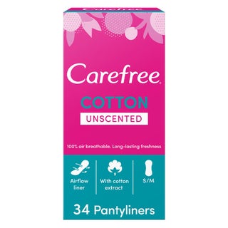 Carefree Breathable Cotton Unscented Panty Liners, Pack of 34's