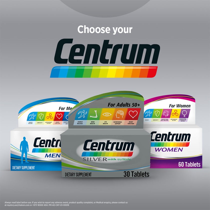 Centrum Silver With Lutein 50+ Adult Multivitamin Tablets, Pack of 30's