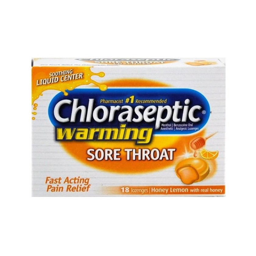 Chloraseptic Warming Honey & Lemon Lozenges, Pack of 18's
