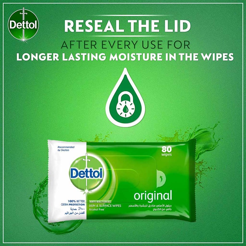 Dettol Anti-Bacterial Wipes 80's