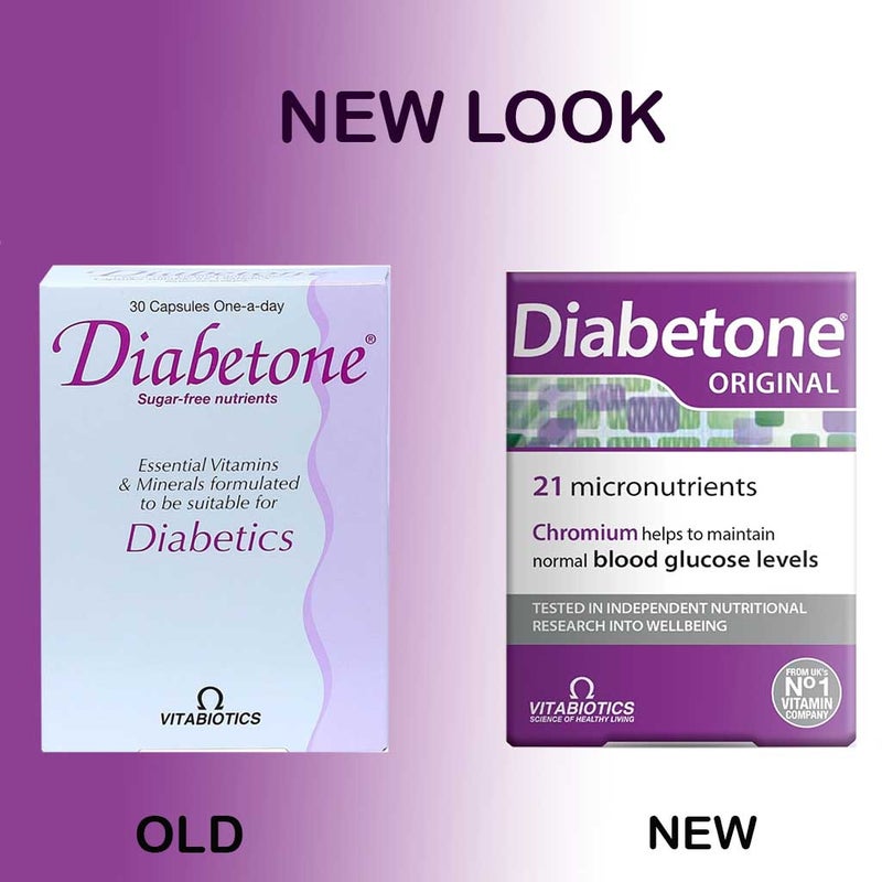 Vitabiotics Diabetone Original Nutritional Supplement Tablets For Diabetes, Pack of 30's