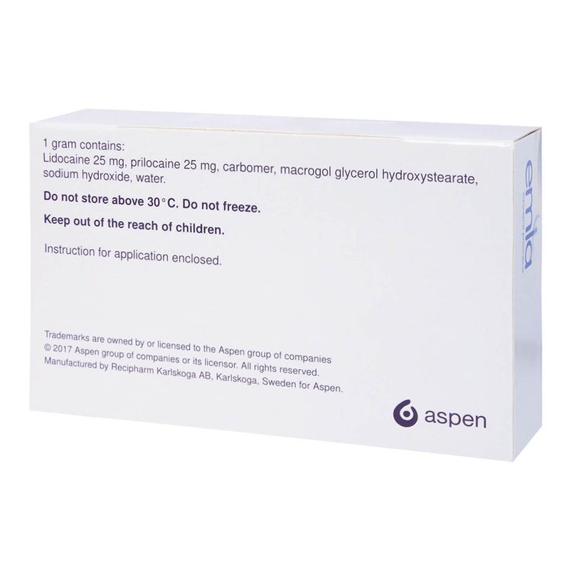 Aspen Emla Skin Numbing Topical Anaesthetic Cream 5 g 5's