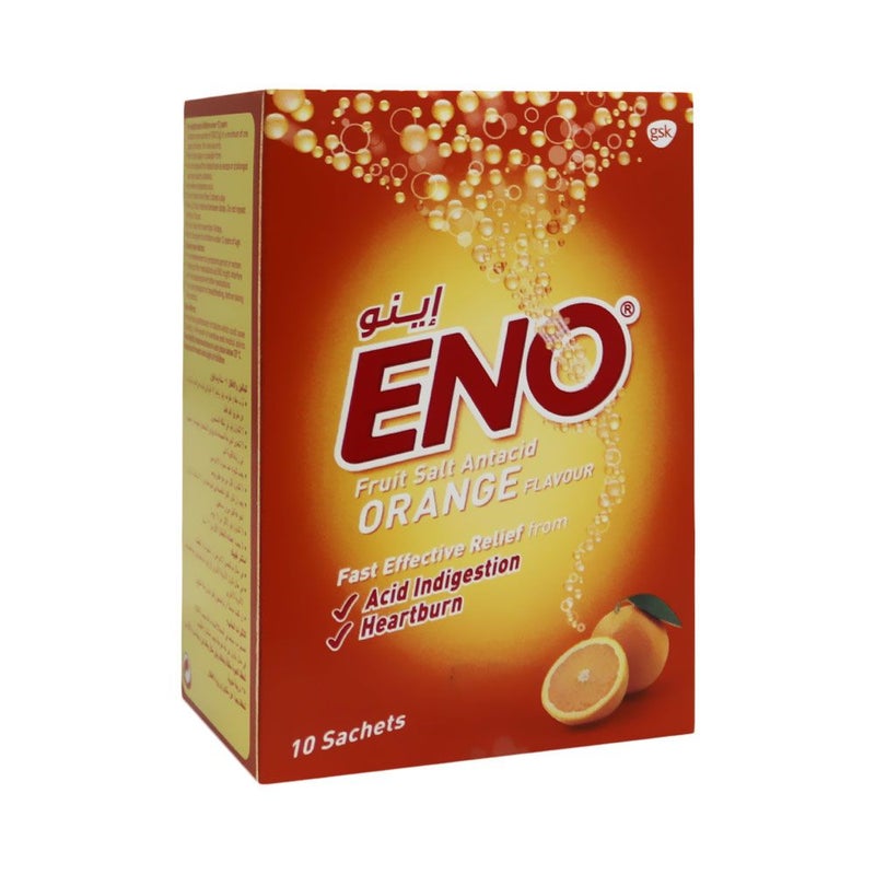 ENO Sachets For Indigestion And Heartburn Orange Flavour 5g, Pack of 10's