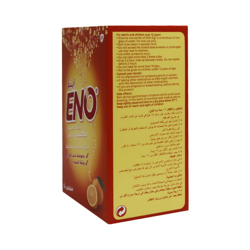 ENO Sachets For Indigestion And Heartburn Orange Flavour 5g, Pack of 10's